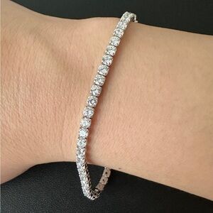 Unisex 925 Sterling Silver 3mm Tennis Bracelet